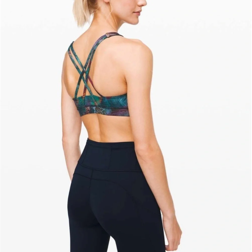 Rare Lululemon Energy Bra High Neck Cosmic Shift Multi Size 4 Special Edition